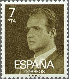 ESPAÑA 1976 2348 Sello Nuevo Serie Básica Rey Juan Carlos I 7 pts c/señal charnela