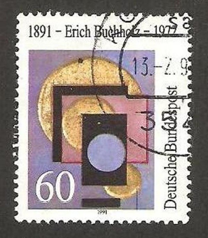 Centº del nacimiento de Erich Buchhol, su  obra 3 circulos de oro y 1 azul