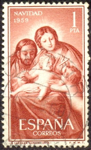 NAVIDAD 1959 LA SAGRADA FAMILIA GOYA