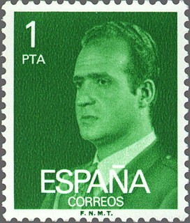 ESPAÑA 1977 2390 Sello Nuevo Serie Basicas Rey Don Juan Carlos I 1p sin goma