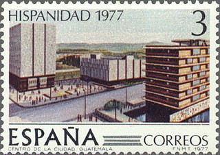 ESPAÑA 1977 2440 Sello Nuevo Serie Hispanidad. Guatemala Centro de la Ciudad