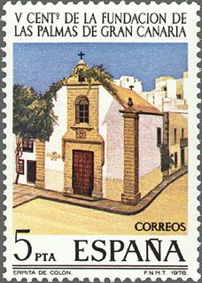 ESPAÑA 1978 2478 Sello Nuevo Cent. Fundacion de Las Palmas de Gran Canaria Ermita Colon c/s charnela