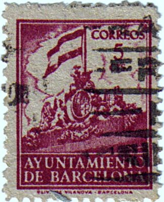 Barcelona. Frontispicio del ayuntamiento 1940