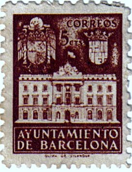 Barcelona. Fachada del ayuntamiento 1942
