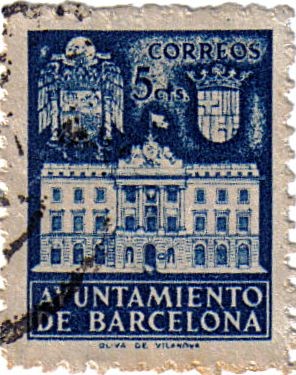 Barcelona. Fachada del ayuntamiento 1942