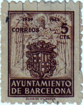 Barcelona. Escudo nacional y de la ciudad 1944