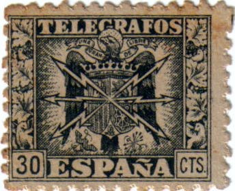 Telegrafos. Escudo de España 1940