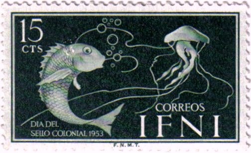 IFNI. Día del sello 1953 peces