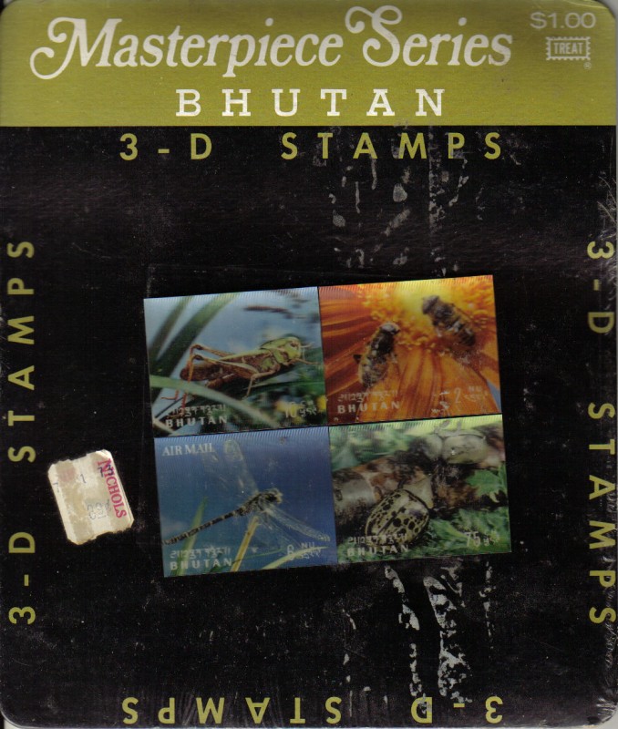 Bhutan Sellos ** en 3D Lenticular Insectos Masterpiece Series Stamps 