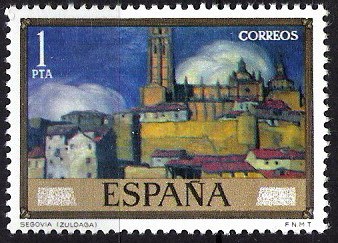Dia del Sello. Ignacio de Zuloaga. Vista de Segovia.