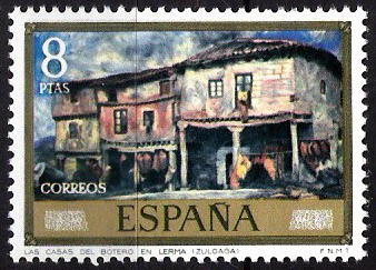 Dia del Sello. Ignacio de Zuloaga. Las casas del Botero en Lerma.