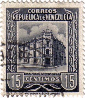 Oficina principal de correos Caracas. República de Venezuela