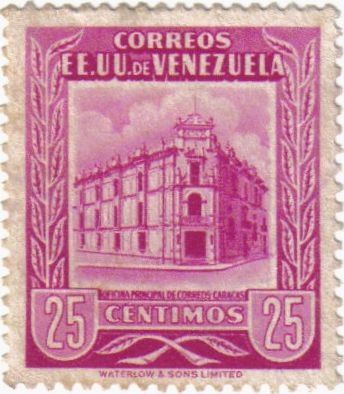 Oficina principal de correos Caracas. República de Venezuela