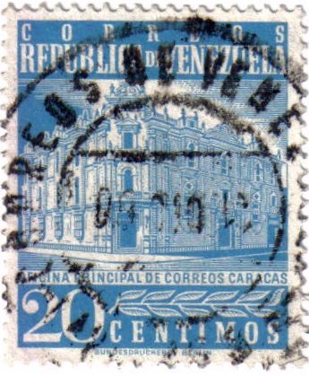 Oficina principal de correos Caracas. República de Venezuela