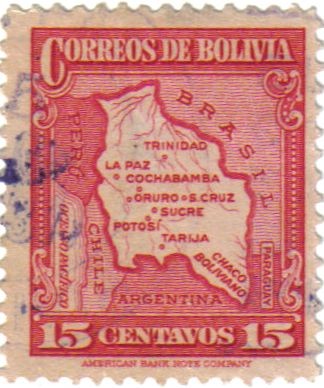 Mapa de Bolivia.