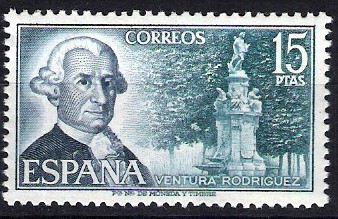 Personajes españoles. Ventura Rodríguez y Fuente de Apolo.