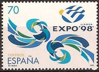 ESPAÑA 1998 3554 Sello Nuevo Exposicion Mundial Lisboa Logotipo