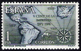 V Centenario de la imprenta.Desarrollo de la imprenta en el imperio español.