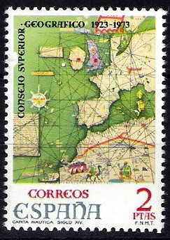 L Aniversario del Consejo Superior Geográfico.Carta Nautica del siglo XIV.