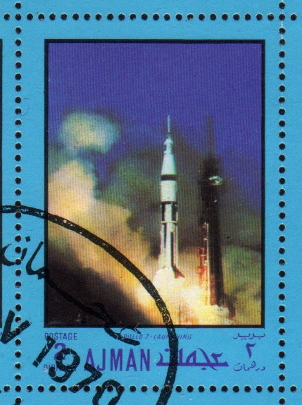1970 Ajman:  Lanzamiento Apolo 7