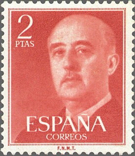 ESPAÑA 1955 1157 Sello Nuevo General Franco 2pts