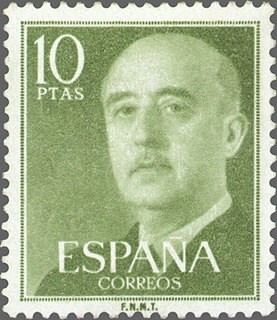 ESPAÑA 1955 1163 Sello Nuevo General Franco 10pts