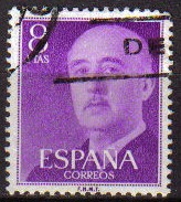 ESPAÑA 1955 1162 Sello General Franco 8pts Usado