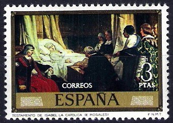Dia del Sello. Eduardo Rosales y Martín. Testamento de Isabel la Católica.