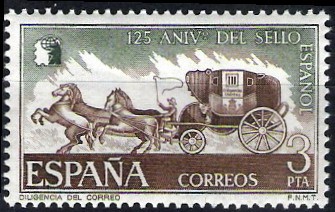 125 Aniv.º  del sello español. Diligencia de correo.