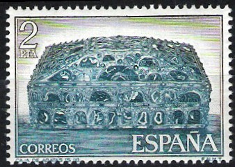 Expo. Mundial de Filatelia. Orfebrería española. Caja de ágatas.