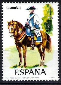 2277 Uniformes militares. Regimiento de Montesa, año 1788.