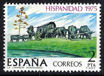 2294 Hispanidad. Uruguay. La Carreta, obra de Belloni.