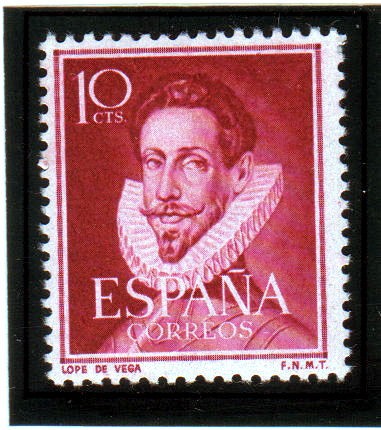 1950-53 Literatos: Lope de Vega. Edifil 1072