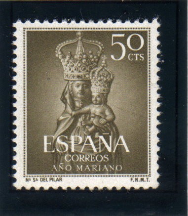 1954 Año Mariano: Ntra. Sra del Pilar Edifil 1136