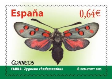 ESPAÑA 2010 4535 Sello Nuevo Flora y Fauna Mariposas Zygaena Rhadamanthus