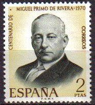 ESPAÑA 1970 1976 Sello Nuevo Centenario Nacimiento Miguel Primo de Rivera c/señal charnela