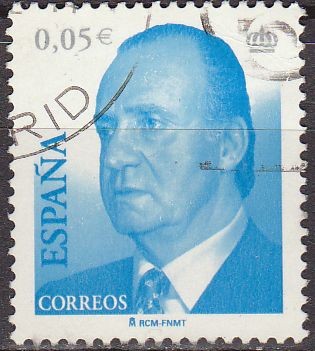 ESPAÑA 2002 3858 Sello Serie Básica Rey Juan Carlos I 0,05€ usado