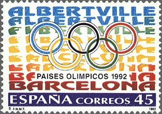 ESPAÑA 1992 3211 Sello Nuevo Paises Olímpicos. Albertville y Barcelona