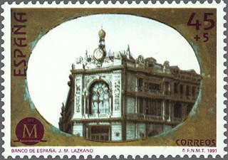 ESPAÑA 1991 3124 Sello Nuevo Madrid Capital Europea de la Cultura Banco de España