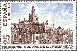 ESPAÑA 1991 3148 Sello Nuevo Patrimonio de la Humanidad Catedral de Sevilla