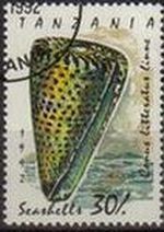 Tanzania 1992 Scott 943 Sello * Moluscos Conus litteratus 30sh Timbre Tanzanie Matasellos de Favor P