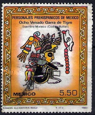 Personajes Prehispánicos de Mexico. Ocho Venado Garra de Tigre.