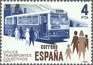 ESPAÑA 1980 2561 Sello Nuevo Utilice Transporte Colectivo. Autobus c/señal charnela Yvert2207 Scott2