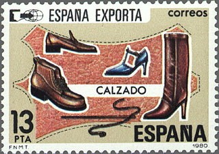 ESPAÑA 1980 2565 Sello Nuevo España Exporta Calzado c/señal charnela Yvert2211 Scott2205