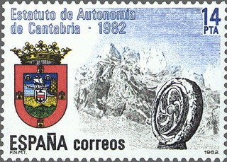 ESPAÑA 1983 2687 Sello ** Estatuto de Autonomia Cantabria Yvert2309 Scott2315