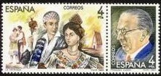 ESPAÑA 1983 2697/8 Sellos Nuevos Maestros Zarzuela La Parranda y Francisco Alonso c/s charnela