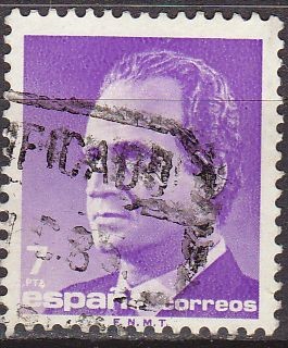 ESPAÑA 1985 2796 Sello Serie Basica Rey D. Juan Carlos I Efigie 7 pts Usado Michel2688