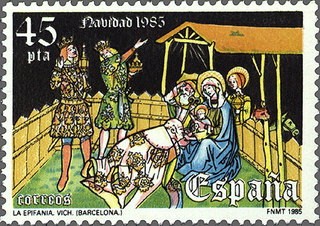 ESPAÑA 1985 2819 Sello ** Navidad Museo Episcopal de Vich Barcelona