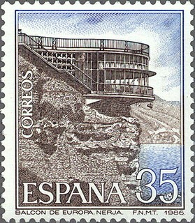 ESPAÑA 1986 2837 Sello Nuevo Paisajes y Monumentos Balcon de Europa Nerja (Malaga)