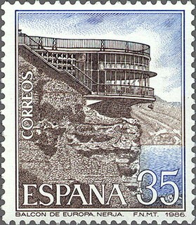 ESPAÑA 1986 2837 Sello Nuevo Paisajes y Monumentos Balcon de Europa Nerja (Malaga)